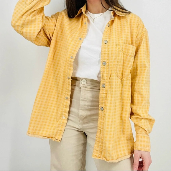 vtg honeycomb checkered oversized button down layering top size M - Picture 4 of 6